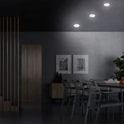 Plat LED-indbygningsspot, hvid, Ø 10 cm, 4.000K