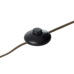 Plow gulvlampe med 2 spot, sort/mørkt træ