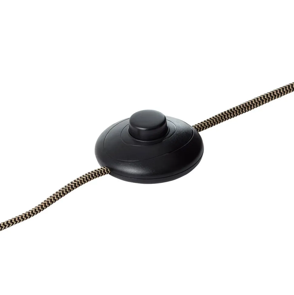 Plow gulvlampe med 2 spot, sort/mørkt træ