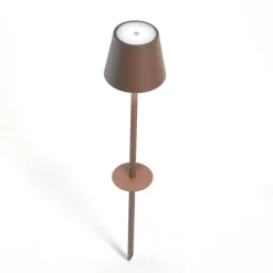 Poldina LED-lampe med jordspyd, batteri, corten