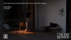 Portofino LED-solcellelygte, væg/bord, sort