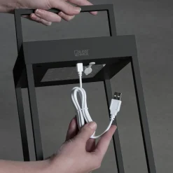 Portofino LED-solcellelygte, væg/bord, sort