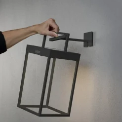 Portofino LED-solcellelygte, væg/bord, sort