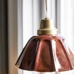 PR Home Hængelampe Ester, terracotta, Ø 17 cm, jernstik