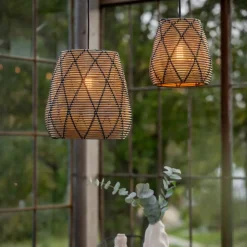 PR Home Lollo udendørs pendel, naturligt rattan-look, Ø 38 cm