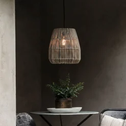 PR Home udendørs hængelampe Saigon, grå, Ø 28 cm, kabel 2,5 m