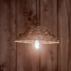 PR Home udendørs hængelampe LISEN, brun, stik, Ø 27 cm