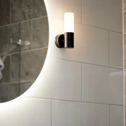 PR Home væglampe til badeværelset Beta, sort, IP44