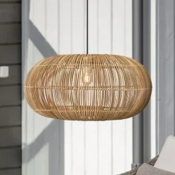PR Home Zuri udendørs pendel, rattan, Ø 61 cm, stikprop