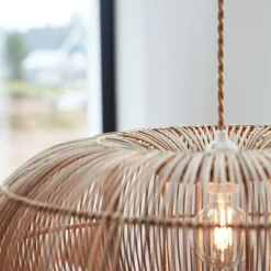 PR Home Zuri udendørs pendel, rattan, Ø 61 cm, stikprop