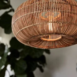 PR Home Zuri udendørs pendel, Ø 51 cm, rattan, stikprop