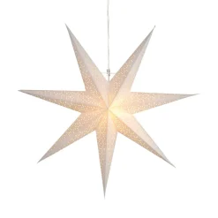 Prikket papirstjerne med hulmønster, hvid Ø 70 cm