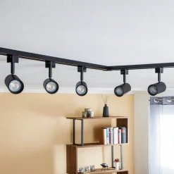 Prios 1 lyskilde skinnesystem Jorell, sort, 5 lyskilder, GU10