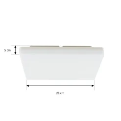 Prios Artin LED-loftlampe, sensor, kantet, 28 cm