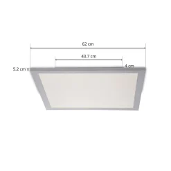 Prios Dinvoris LED-panel, CCT, 62 cm x 62 cm