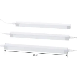 Prios Esbena LED-underskabsbelysning CCT 20 cm sæt med 3 stk