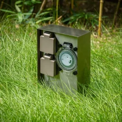 Prios Foranda strømsøjle 2-timers timer i stål 23 cm