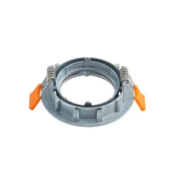 Prios forsænket loftlampe Fibur, børstet sølv, Ø 8,2 cm