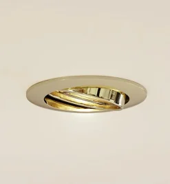 Prios forsænket loftlampe Fibur, guld, aluminium, Ø 8,2 cm