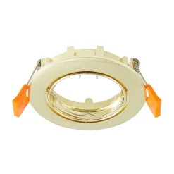 Prios forsænket loftlampe Fibur, guld, aluminium, Ø 8,2 cm