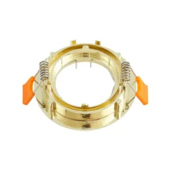 Prios forsænket loftlampe Fibur, guld, aluminium, Ø 8,2 cm