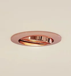 Prios forsænket loftlampe Fibur, kobber, aluminium, Ø 8,2 cm