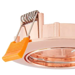 Prios forsænket loftlampe Fibur, kobber, aluminium, Ø 8,2 cm