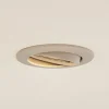 Prios forsænket loftlampe Fibur, beige, aluminium, Ø 8,2 cm
