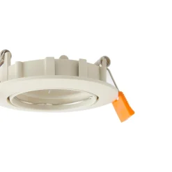 Prios forsænket loftlampe Fibur, beige, aluminium, Ø 8,2 cm