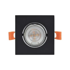 Prios indbygningslampe Fibur, sort, 9 cm, GU10