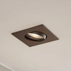 Prios indbygningslampe Fibur, bronze mat, 9 cm, GU10