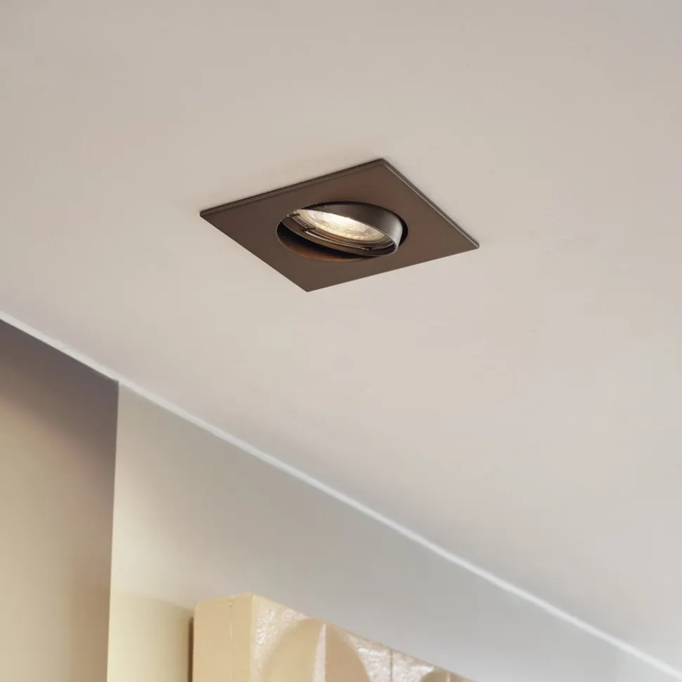 Prios indbygningslampe Fibur, bronze mat, 9 cm, GU10