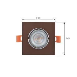 Prios indbygningslampe Fibur, bronze mat, 9 cm, GU10