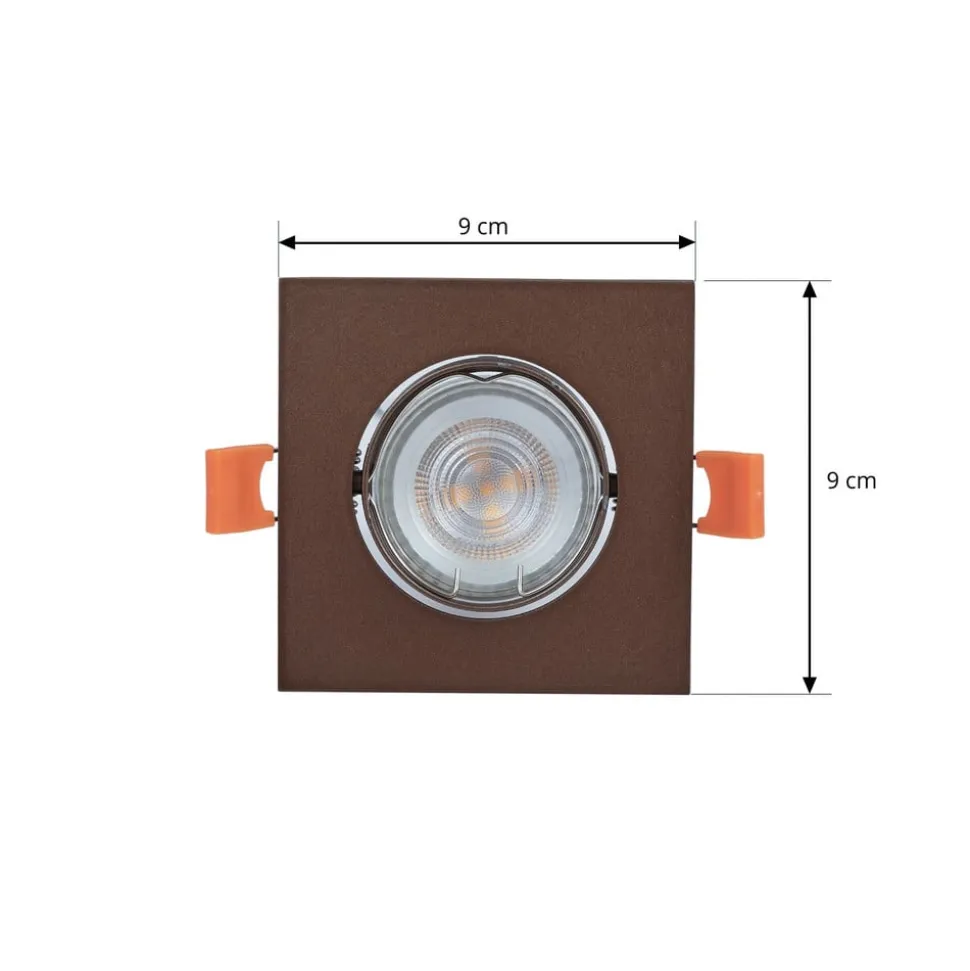 Prios indbygningslampe Fibur, bronze mat, 9 cm, GU10