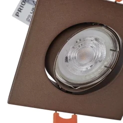 Prios indbygningslampe Fibur, bronze mat, 9 cm, GU10