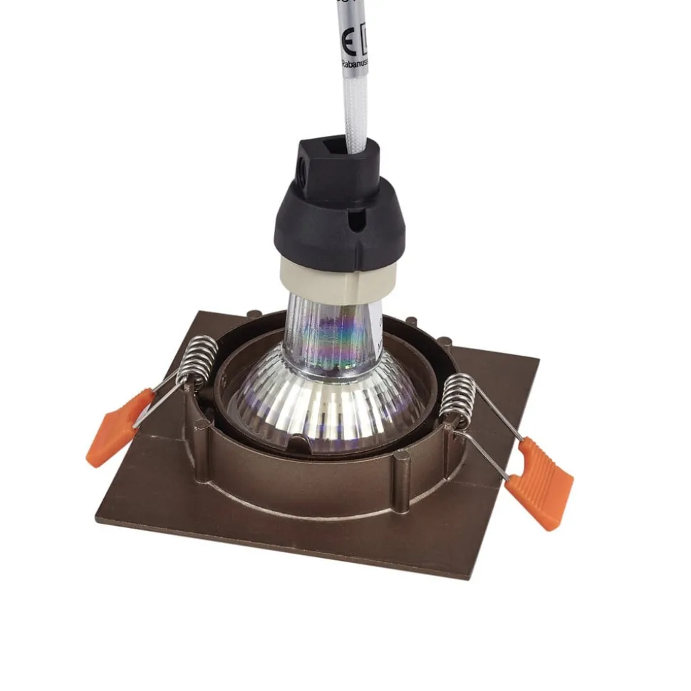 Prios indbygningslampe Fibur, bronze mat, 9 cm, GU10