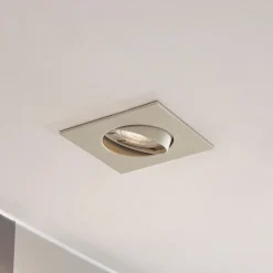 Prios indbygningslampe Fibur, beige, 9 cm, GU10