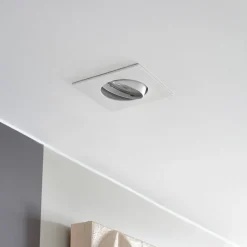 Prios indbygningslampe Fibur, hvid, 9 cm, GU10