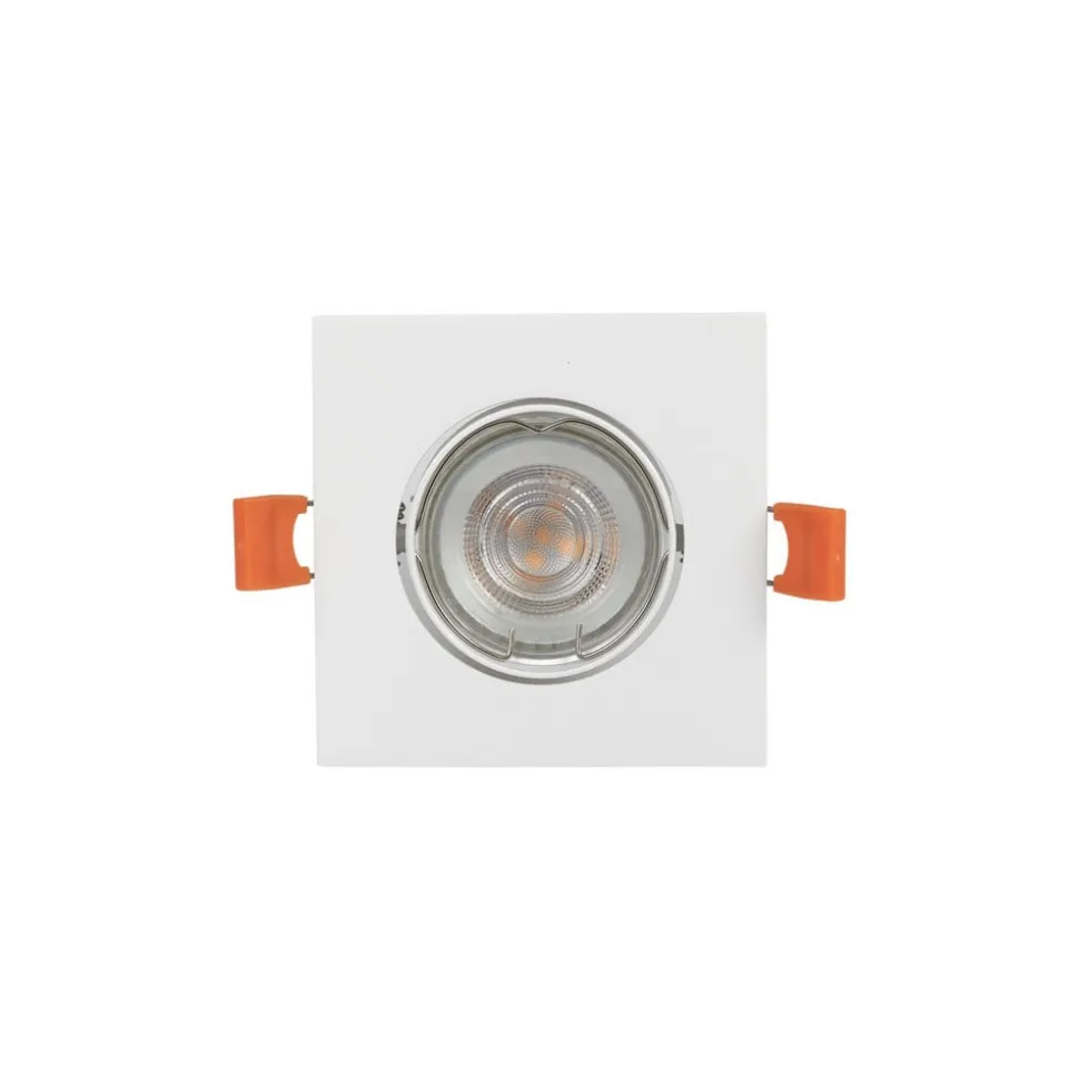 Prios indbygningslampe Fibur, hvid, 9 cm, GU10