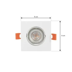 Prios indbygningslampe Fibur, hvid, 9 cm, GU10