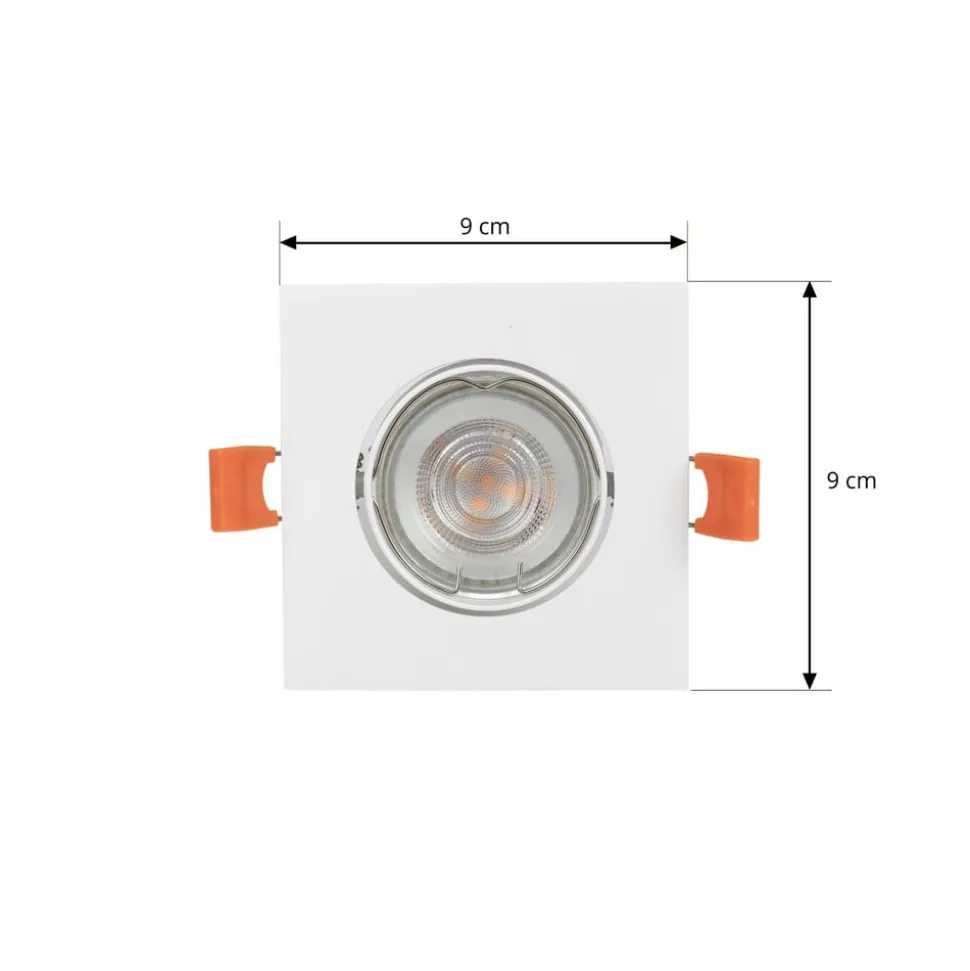 Prios indbygningslampe Fibur, hvid, 9 cm, GU10