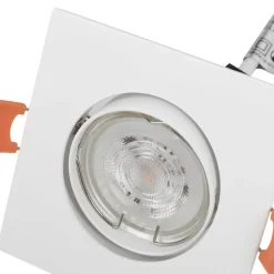 Prios indbygningslampe Fibur, hvid, 9 cm, GU10