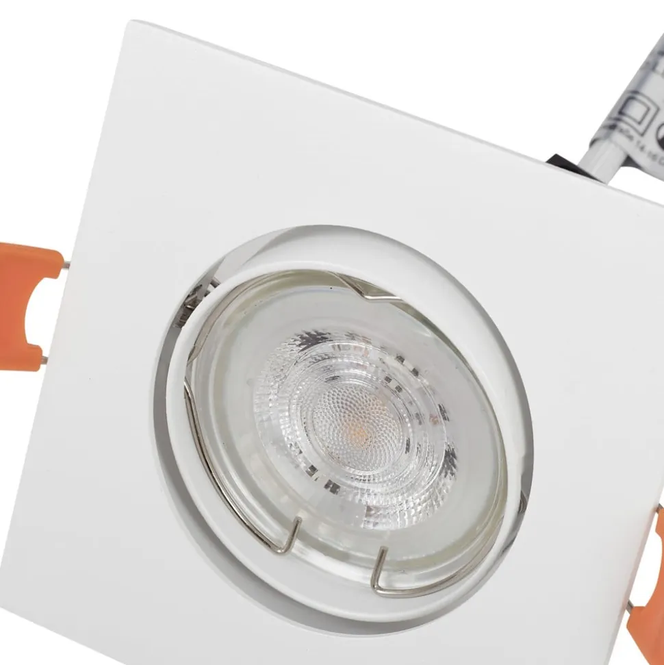 Prios indbygningslampe Fibur, hvid, 9 cm, GU10