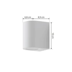 Prios Irfan udendørs væglampe rund hvid 10 cm