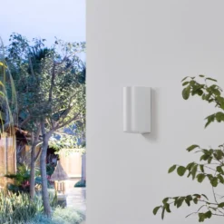 Prios Irfan udendørs væglampe rund hvid 15,5 cm