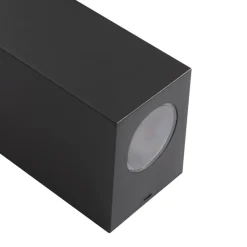 Prios Irfan udendørs væglampe kantet, sort 15,5 cm