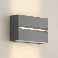 Prios Itarion LED udendørs væglampe, klar skærm