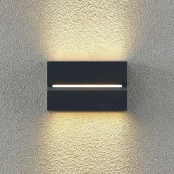 Prios Itarion LED udendørs væglampe, klar skærm