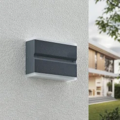 Prios Itarion udendørs LED-væglampe, opalhvid skærm