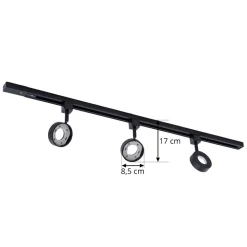 Prios Jardani skinnesystem med 1 kredsløb 3 lyskilder sort